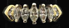 LADIES 14 KT YELLOW GOLD MARQUISE DIAMOND RING.