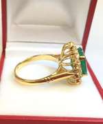 18kt Gold 5+CTW Emerald & Diamond Ring
