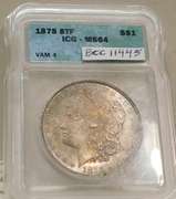 1878-8TF Morgan Dollar VAM-4 ICG MS-64, red toning