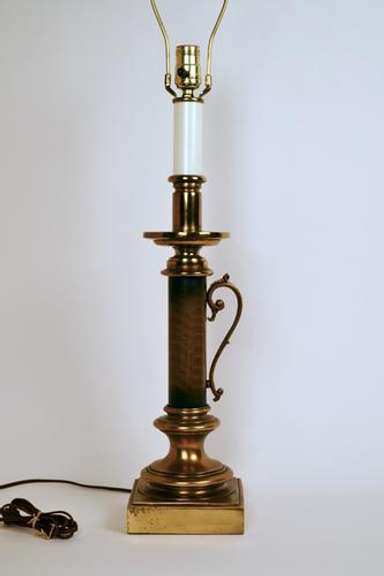 Vintage 3 Way Brass Handled Column Table Lamp