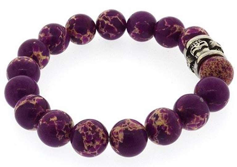Imperial Jasper Purple Beads Bracelet