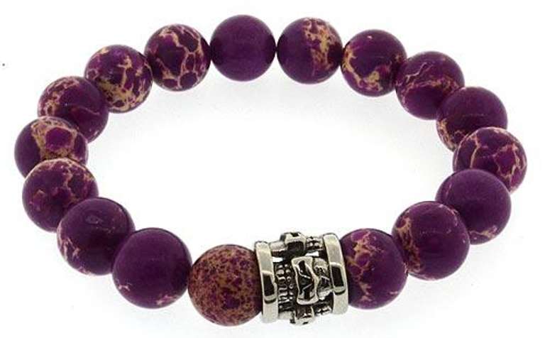 Imperial Jasper Purple Beads Bracelet