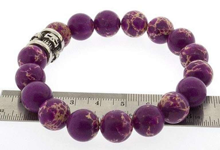 Imperial Jasper Purple Beads Bracelet