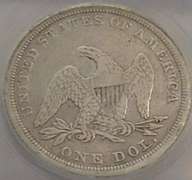 1840 Seated Liberty Dollar, ICG F-15, First Year Issue.
