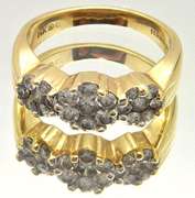 14 KT  DIAMOND PAST/PRESENT/FUTURE RING