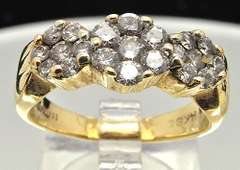 14 KT  DIAMOND PAST/PRESENT/FUTURE RING