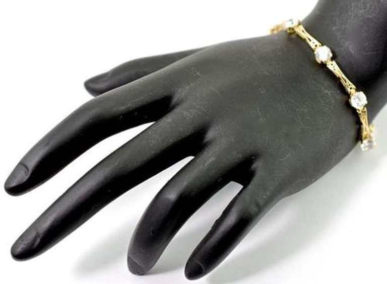 Bold 14K Yellow Gold Bracelet with CZ's