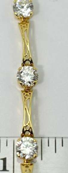 Bold 14K Yellow Gold Bracelet with CZ's