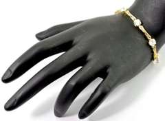 Bold 14K Yellow Gold Bracelet with CZ's