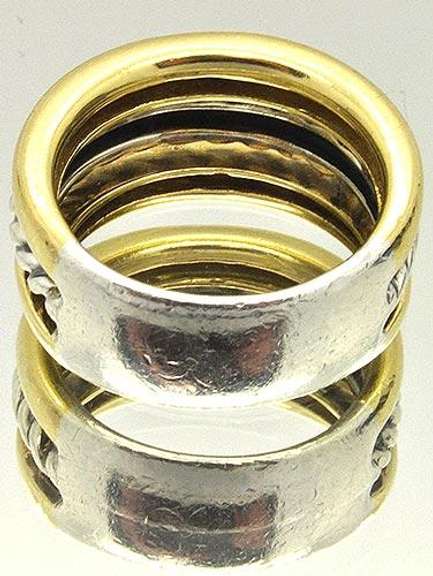 David Yurman Cigar Cable Ring, 18K & Silver