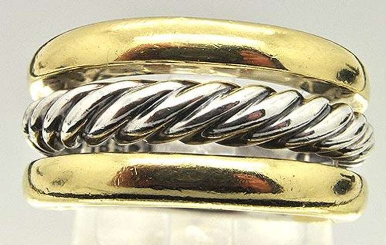 David Yurman Cigar Cable Ring, 18K & Silver