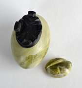 Vintage Chinese Egg Shapped Soapstone Lidded Trinket
