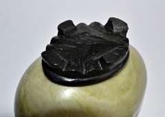 Vintage Chinese Egg Shapped Soapstone Lidded Trinket