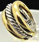 David Yurman Cigar Cable Ring, 18K & Silver