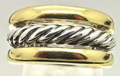 David Yurman Cigar Cable Ring, 18K & Silver