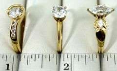 Three 14K CZ Engagement Rings