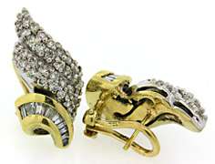 Stunning Diamond Swirl Earrings in 18kt