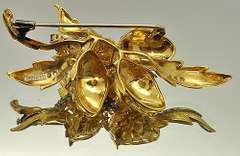 Superb & Intricate 18kt Gold Sapphire & Diamond Brooch