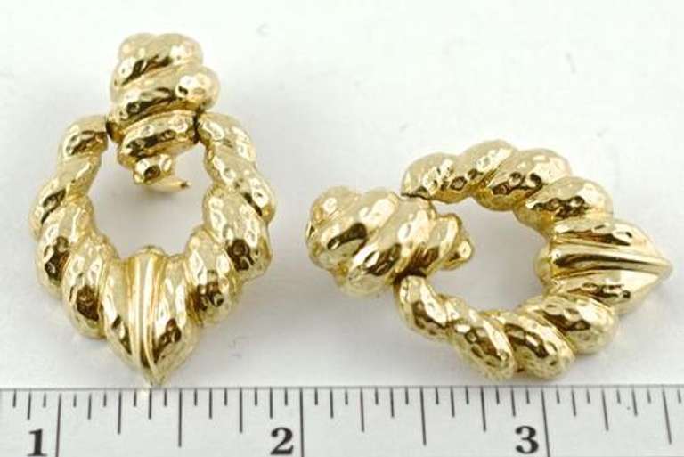 Heavy 14K Door-Knocker Style Earrings