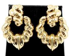 Heavy 14K Door-Knocker Style Earrings