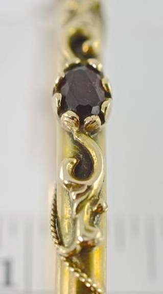 Vintage Garnet and Gold 14K Bangle