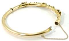 Vintage Garnet and Gold 14K Bangle