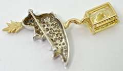 Unique 18K and Diamond Bird Brooch