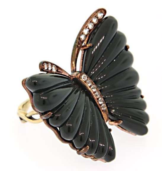 Carlo Viani Sterling Silver Butterfly Ring