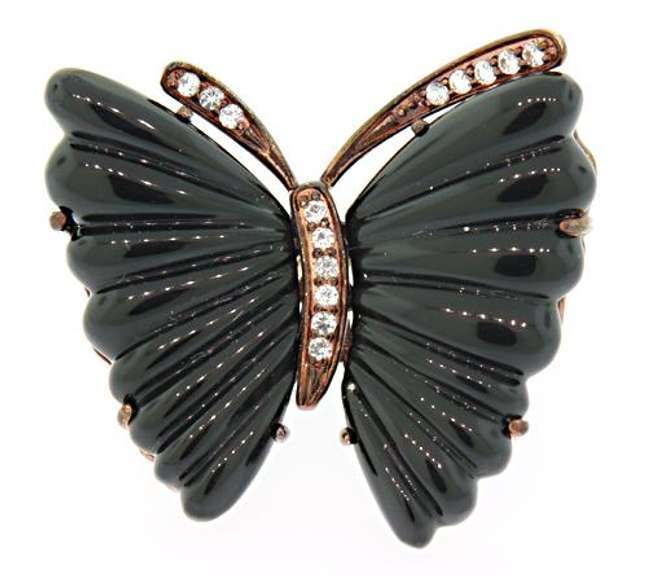 Carlo Viani Sterling Silver Butterfly Ring