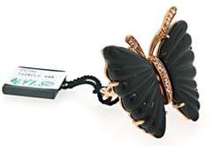 Carlo Viani Sterling Silver Black Butterfly Ring