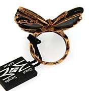 Carlo Viani Sterling Silver Black Butterfly Ring