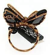 Carlo Viani Sterling Silver Black Butterfly Ring