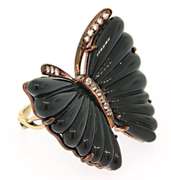 Carlo Viani Sterling Silver Butterfly Ring