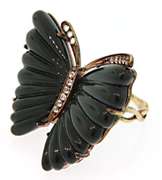 Carlo Viani Sterling Silver Butterfly Ring
