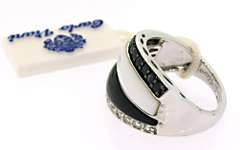 Carlo Viani Black & White Sterling Silver Ring