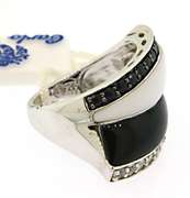 Carlo Viani Black & White Sterling Silver Ring