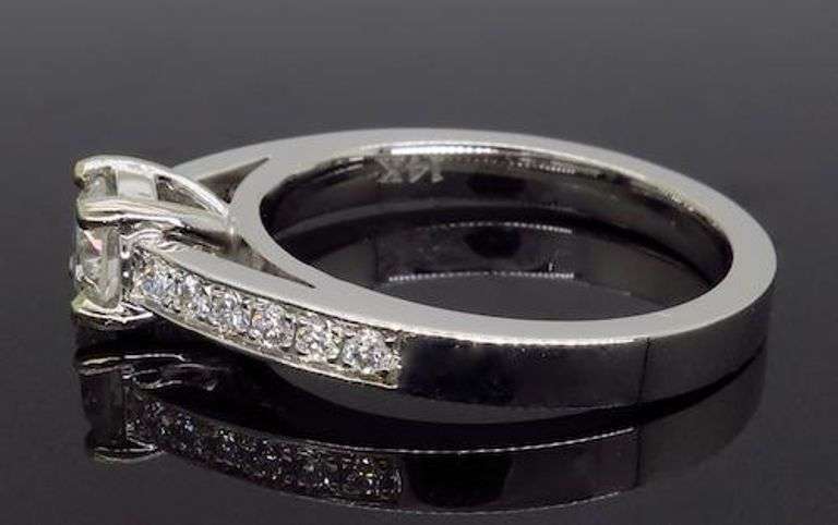14K White Gold .63CTW Diamond Engagement Ring