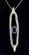 Vintage Sapphire & Diamond Pendant Necklace