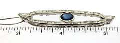 Vintage Sapphire & Diamond Pendant Necklace