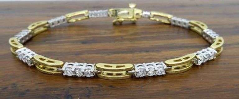 14K Two Tone Diamond Bracelet