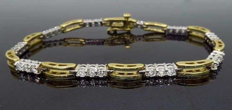14K Two Tone Diamond Bracelet