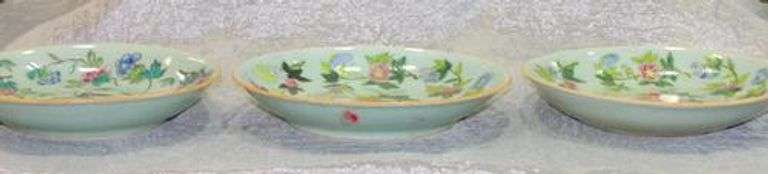 Antique Chinese Chysanthemum Dishes - Set of 3
