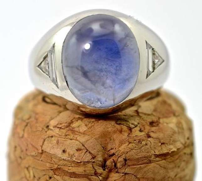 Incredible Man's Platinum Star Sapphire Ring