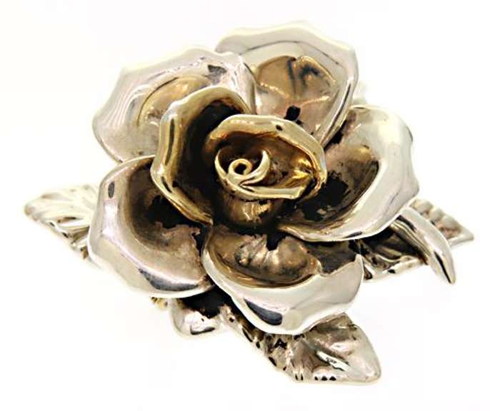 Large Chunky Style Rose Set in Sterling