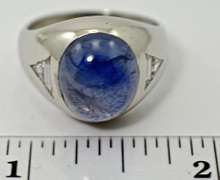 Incredible Man's Platinum Star Sapphire Ring