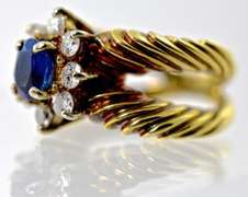 Elegant 18K Sapphire and Diamond Ring