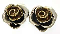 Large Chunky Style Rose Set in Sterling