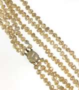 Lovely 14kt WG Triple Strand of Baroque Pearls