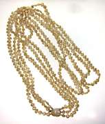 Lovely 14kt WG Triple Strand of Baroque Pearls