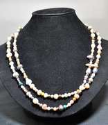 Rare Multi Colored Natural Pearl Strand Necklace-48 inches!